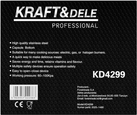 Kraft & Dele Χύτρα Ταχύτητας 8lt