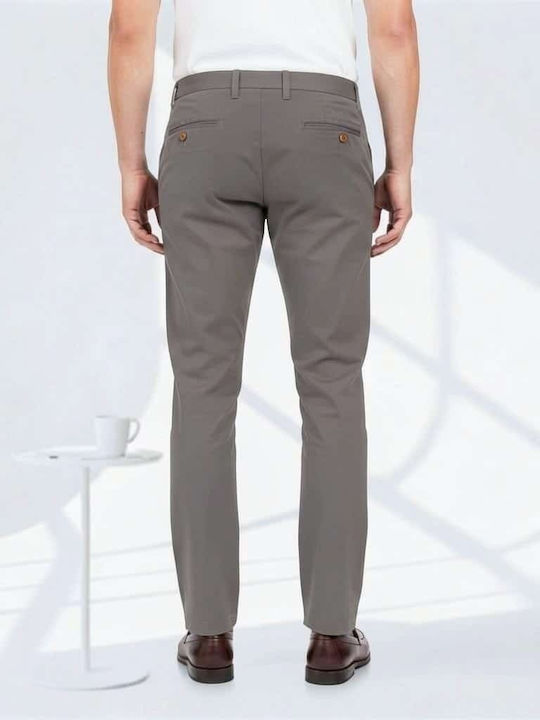 Men's Stretch Trousers with Straight Leg Style Grey