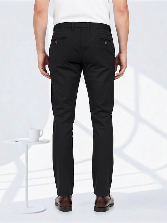 Men's Stretch Trousers with Straight Leg Black