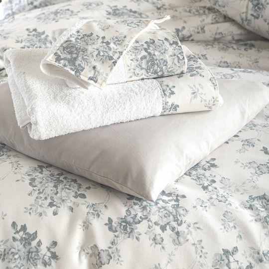 Rythmos Set Single Quilt 160x240cm Gardenia Blue 2pcs