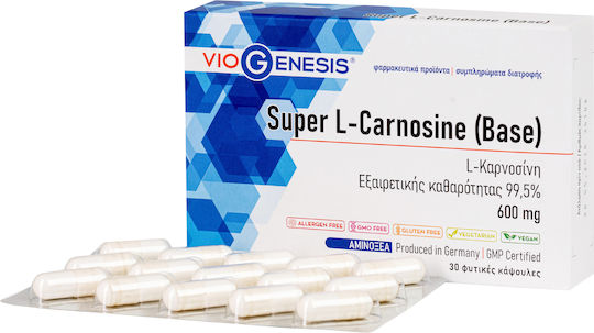 Viogenesis Super L-carnosine 600mg 30 Herbal Capsules