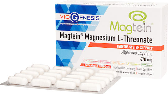 Viogenesis Magtein Magnesium L-Threonate 670mg 60 Vegetable Capsules