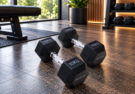 MegaFitness Sechseckhantel 1 x 10 kg