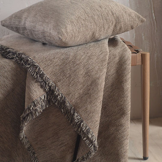 Rythmos Decorative Pillowcase Calhua 100% Cotton Olive Green 40x40cm
