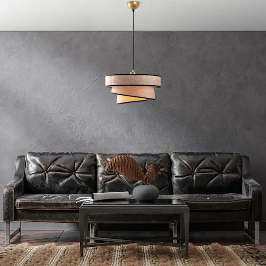 Opviq Stage Chandelier Висяща Кафява Лампа с Фасунга E27 10x10x30 см