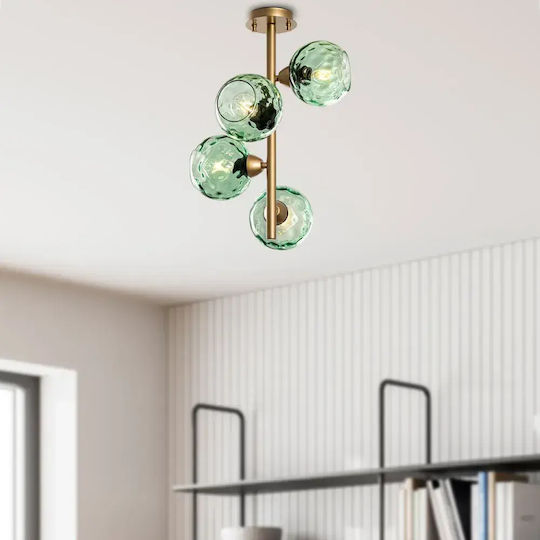 Opviq Benek Lampă Suspendată Verde pentru 15 Becuri E27 10x10 cm Opviq Benek Lampă Suspendată Verde pentru 15 Becuri E27 10x10 cm