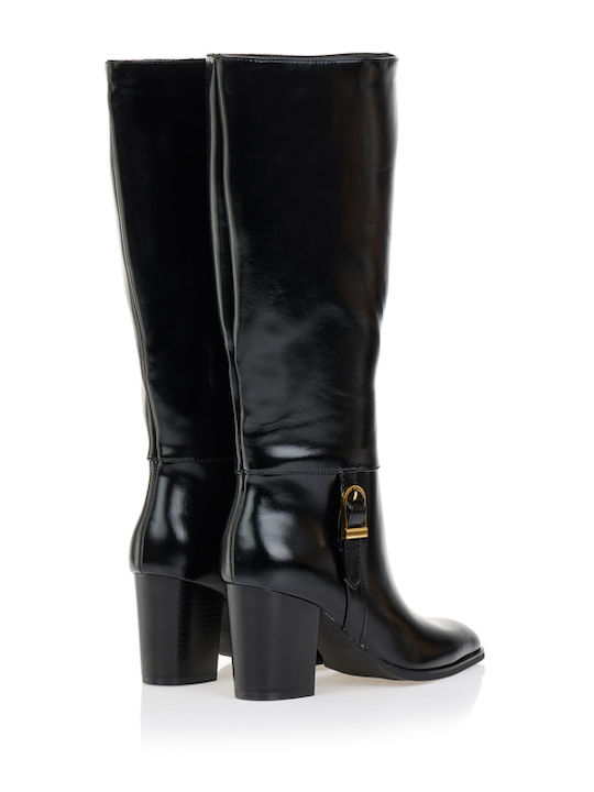 Damenstiefel mit Mittelhohem Absatz Schwarz