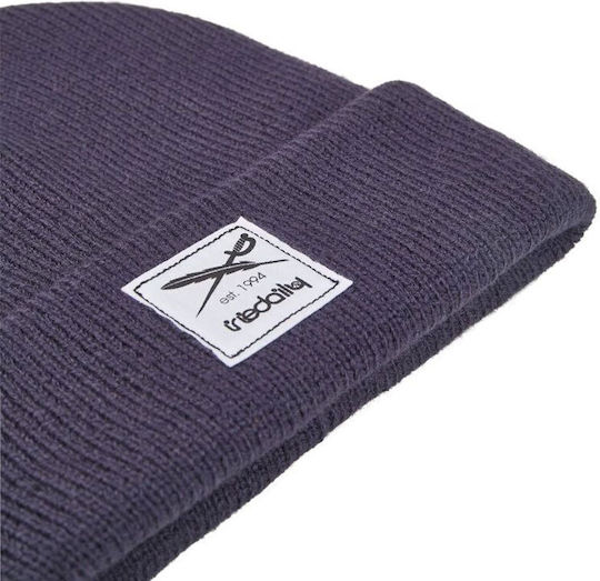 Smurpher Heavy Beanie Унисекс Плетена Шапка в Лилав Цвят