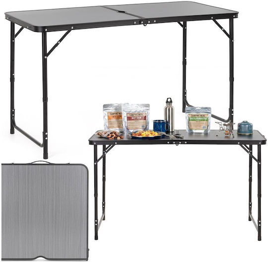 Masă Pliabilă din Aluminiu pentru Camping 120x60x71cm Gri