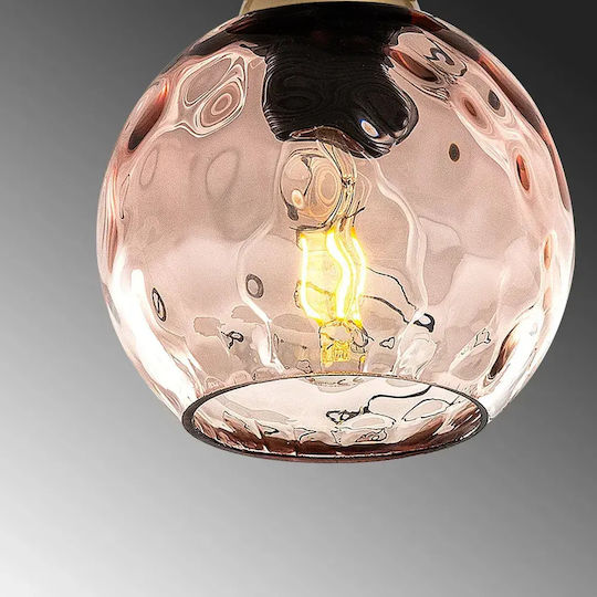 Opviq Benek Pink Pendant Light for 15 E27 Bulbs 10x10 cm