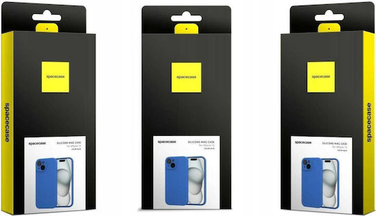 Калъф за iPhone 15 Spacecase Silicone Mag Case Силиконов MagSafe Син 5905719142704