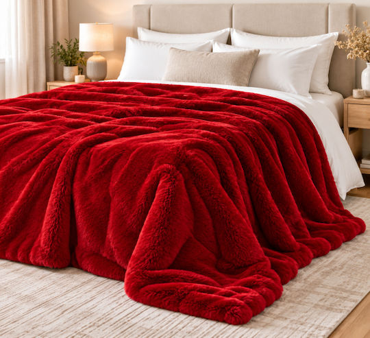Morena Spain Double Fleece Blanket 220x240 cm Burgundy WM-LB-01-27BL-BURGundy