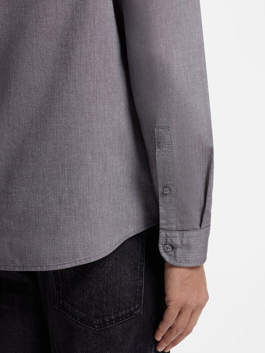 Rickert Long Sleeve Shirt in Regular Fit Dark Brown
