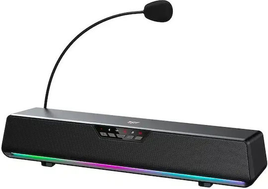 L13 Wireless 7.1 Computer Speakers with RGB Lighting and 5W Power Black