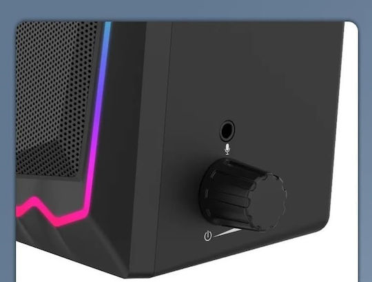 E-1064 Компютърни говорители 2.1 с RGB осветление и мощност 3 W, черни