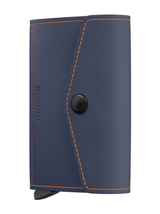 Wallet Matte Δερμάτινο Ανδρικό Πορτοφόλι με RFID Μπλε