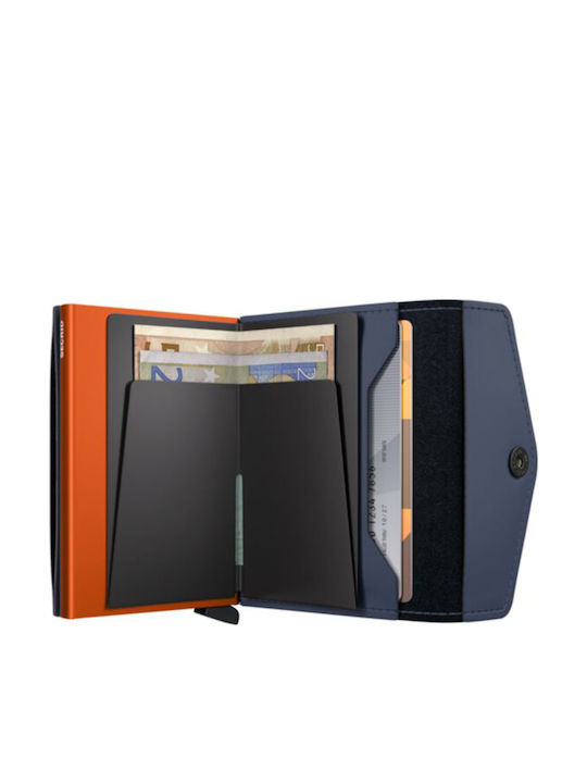 Wallet Matte Δερμάτινο Ανδρικό Πορτοφόλι με RFID Μπλε