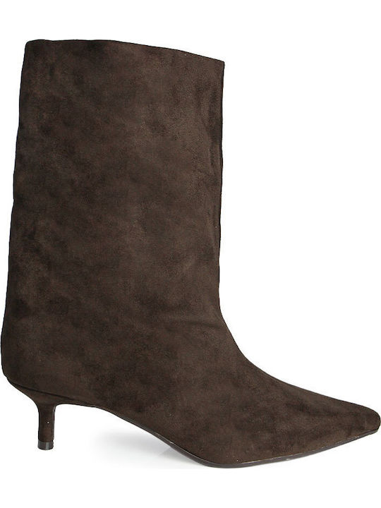 Damen-Stiefeletten mit Mittelhohem Absatz Braun