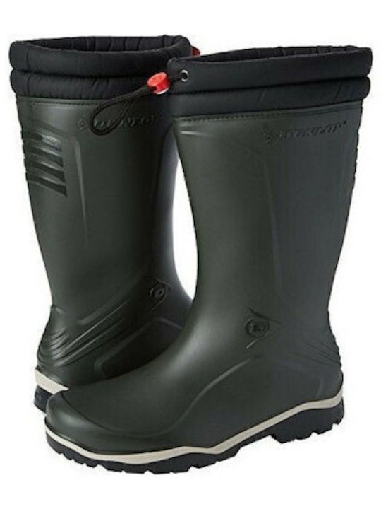 Dunlop Blizzard Unisex Knee-High Work Wellies with Fur, Green, WR Certified