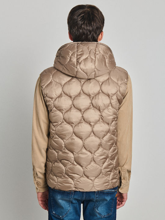 Ärmellose Jacke Taupe