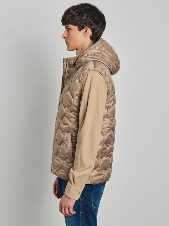 Ärmellose Jacke Taupe