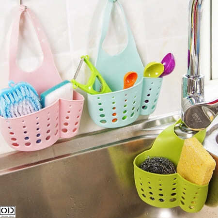 Suport pentru Burete din Plastic Roz 13x17 cm