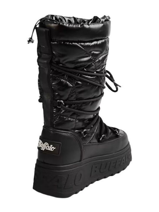 Eliza Schwarze Leder-Damen-Schneestiefel