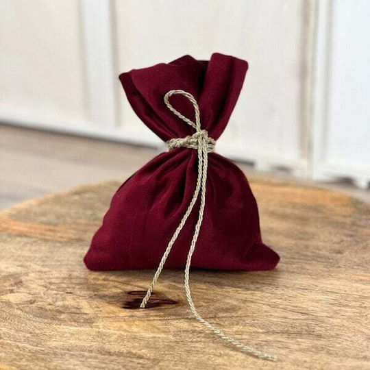 ED Collection Fabric Christmas Gift Pouch Red 14x20 cm