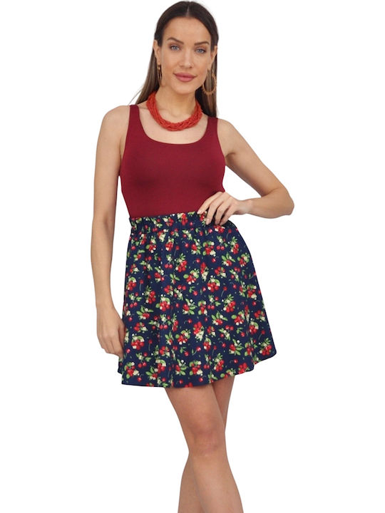 Mini Floral Black Skirt