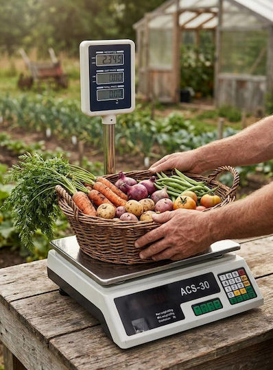 Kraft World Електронна професионална прецизна везна с капацитет на претегляне 30 кг и точност 5 г