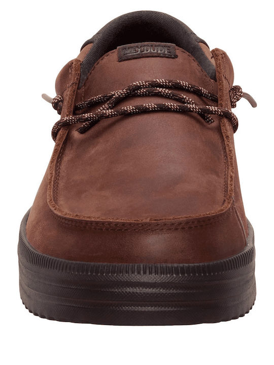 Leather Men's Moccasins in Tabac Brown Colour