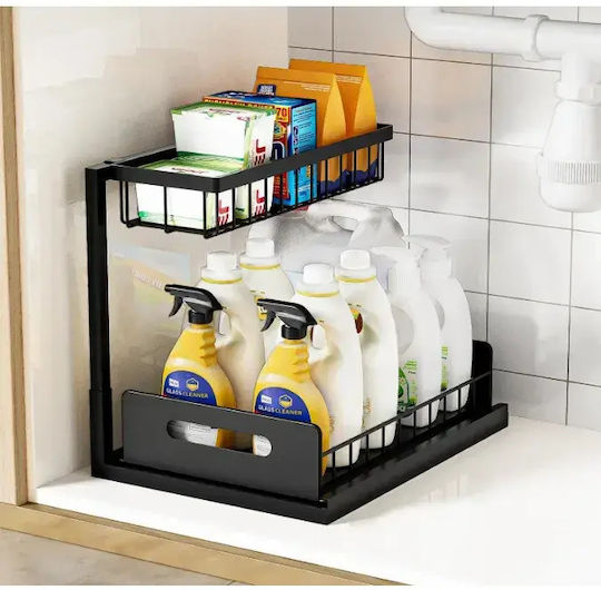 Raft pentru dulap metalic 27x36x28 cm negru
