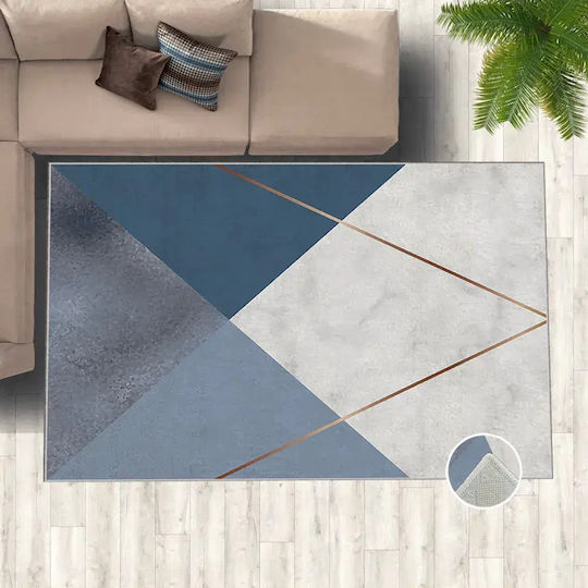 Conceptum Hypnose Hm-crp25-51 Wohnzimmer Teppich Rechteckig Blau-Ecru 80x140cm