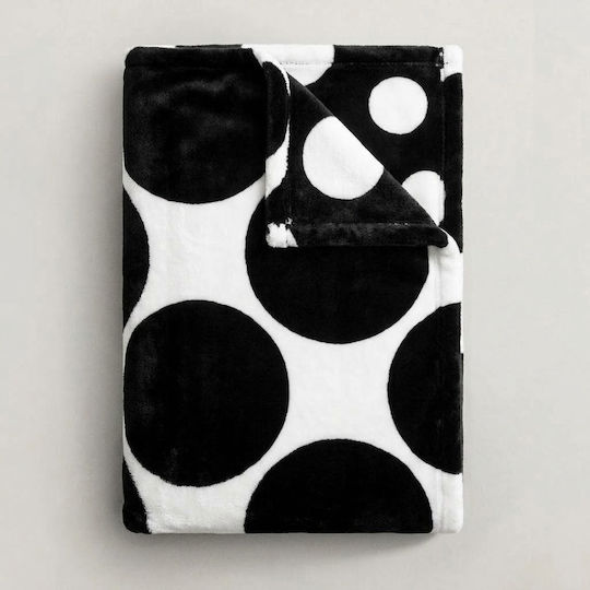 TnS Super Soft Κουβέρτα Fleece Διπλή 200x220εκ. Ασπρόμαυρο