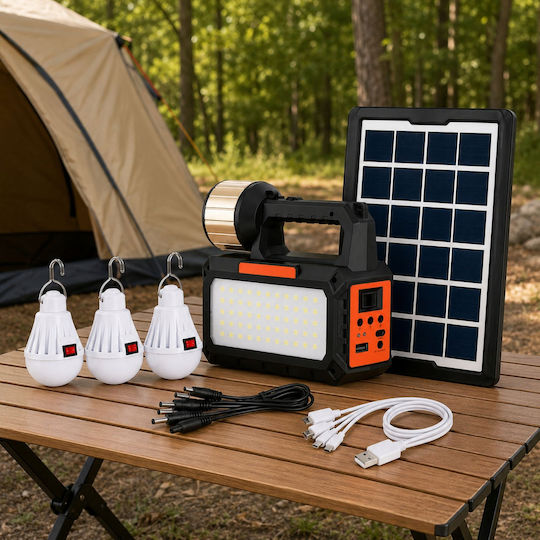 Verk Group Λάμπα Led Ηλιακή για Camping με Φακό & Ραδιόφωνo 3.5W Μπλε