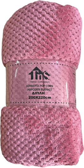 TnS Popcorn Blanket Double 200x220cm Pink