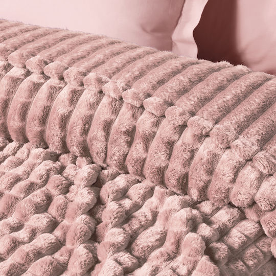 Das Home Κουβέρτα Fleece Μονή 160x220εκ. Nude