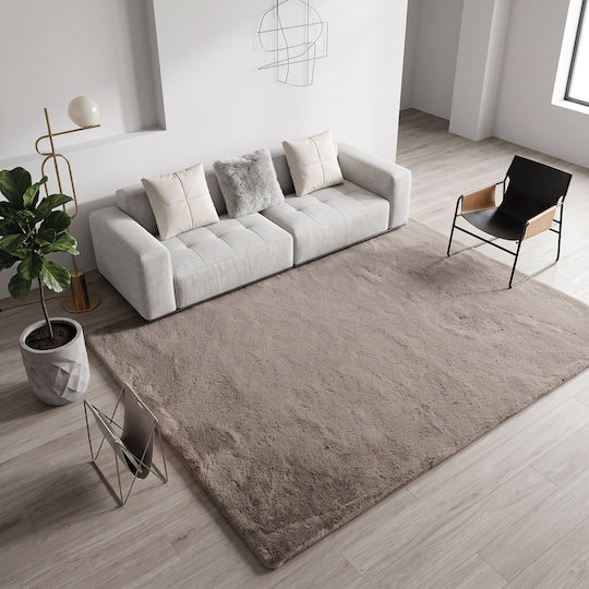 Beauty Home Art 9642 Anti-slip Rug Rectangular Shaggy Furry Mocha