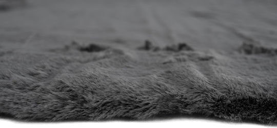 Polcarpet Килим За Дневна Rabbit Кръгла Furry Сив Ф100см