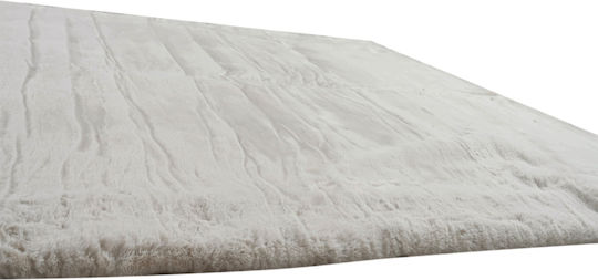 Polcarpet Rabbit Wohnzimmer Teppich Rund Pelzig Ecru 100cm