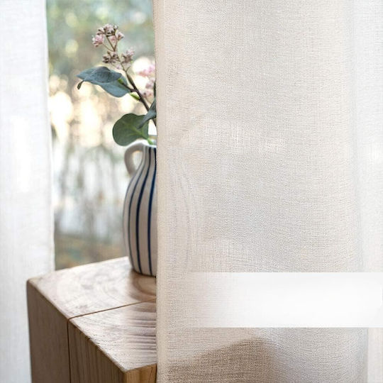 Miulee Σετ Κουρτίνες με Τρουκς White 140x225εκ.