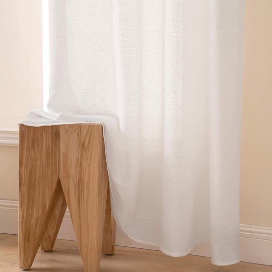 Miulee Σετ Κουρτίνες με Τρουκς White 140x225εκ.