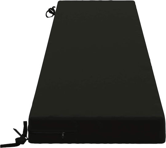 vidaXL Възглавница за градинска пейка Soest Черна 2 бр. 40x180 см.