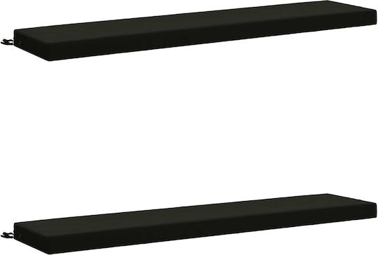 vidaXL Възглавница за градинска пейка Soest Черна 2 бр. 40x180 см.