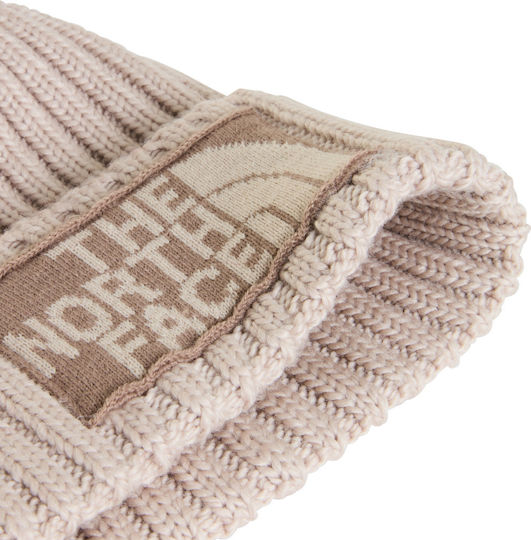 Pom Pom Beanie Unisex Knitted Beanie in Beige