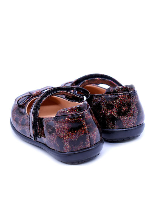 Kids’ Anatomic Leather Ballerinas with Hook-and-Loop Closure Burgundy