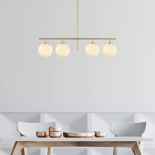 Opviq Gold Hängelampe Gelb Schiene für 4 Lampen E14, E.14 81x15x36cm.