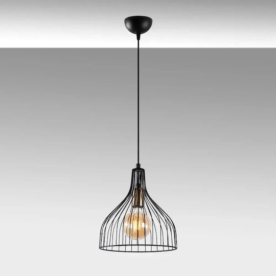 Opviq Cafu Висящо Осветително Тяло Черен с Цокъл E27 25x25x123см.