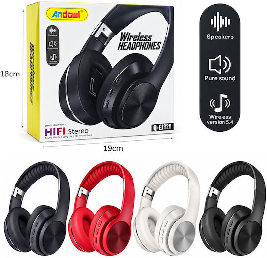Andowl Q-EJ320 Ασύρματα Bluetooth Over Ear Ακουστικά Λευκά
