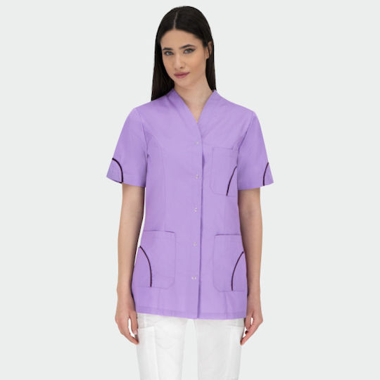bwell Silvia Weibliche Medizinische Bluse Lila